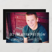 冒険が始まるフォト卒業パーティー招待状 招待状 (正面/裏面)