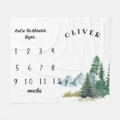 冒険が始まるフォレストベビーマイルストーンブランケット フリースブランケット (正面(横))