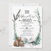 冒険が始まるベアワイルドネス赤ちゃんシャワー 招待状 (正面)