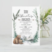 冒険が始まるベアワイルドネス赤ちゃんシャワー 招待状 (スタンド正面)