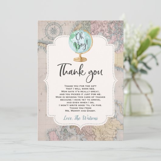 冒険が始まるベビーシャワーサンキューカード サンキューカード (スタンド正面)