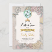 冒険が始まるベビーシャワー招待状マップシャワー 招待状 (正面)