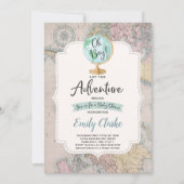 冒険が始まるベビーシャワー招待状 マップシャワー 招待状 (正面)