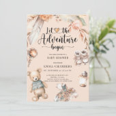 冒険が始まるボホベイビーシャワー男女兼用 招待状 (スタンド正面)