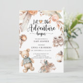 冒険が始まるボホベイビーシャワー男女兼用 招待状 (スタンド正面)