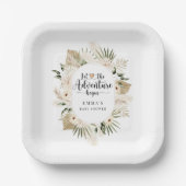 冒険が始まるボホ赤ちゃんシャワー ペーパープレート (正面)