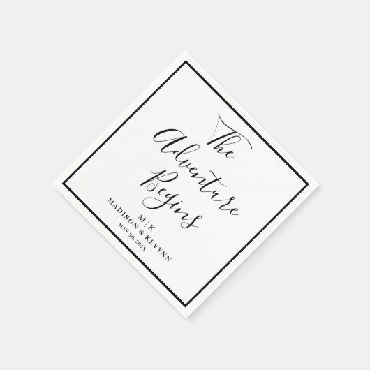 冒険が始まるミニマル | ナプキ結婚ンス スタンダードカクテルナプキン (角)