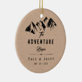 冒険が始まる初めてのクリスマス写真 セラミックオーナメント (右)