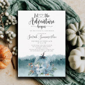 冒険が始まる埃っぽい青い赤ちゃんシャワー 招待状