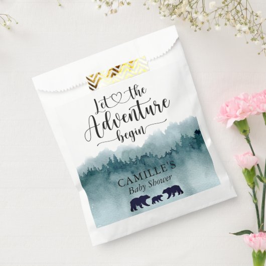 冒険が始まる山々が赤ちゃんシャワーを浴びる フェイバーバッグ (封をした状態)