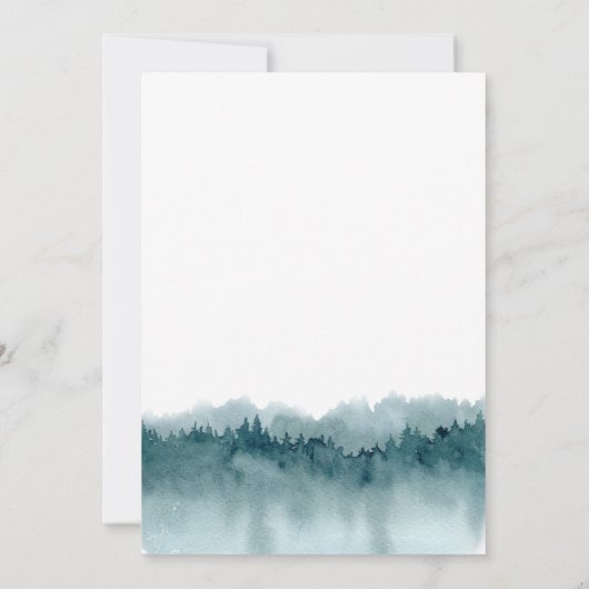 冒険が始まる山々が赤ちゃんシャワーを浴びる 招待状 (裏面)