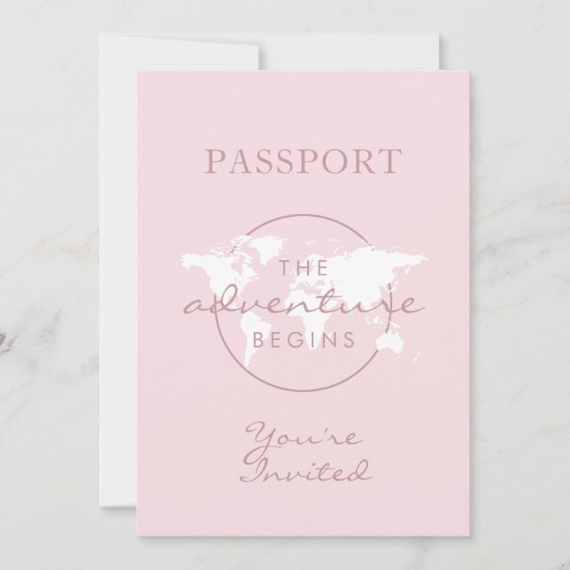 冒険が始まる旅行テーマパスポート赤ちゃんシャワー (正面)