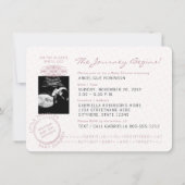 冒険が始まる旅行テーマパスポート赤ちゃんシャワー 招待状 (裏面)