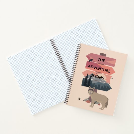 冒険が始まる旅行標識の後の荒野 ノートブック (内部)