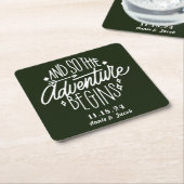 冒険が始まる日付を保存 スクエアペーパーコースター (アングル)