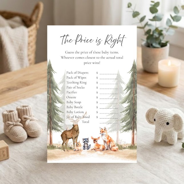 冒険が始まる森のシャワーパーティー お値段当てゲーム (Let the Adventure Begin Woodland Animals Baby Shower The Price is Right Game)
