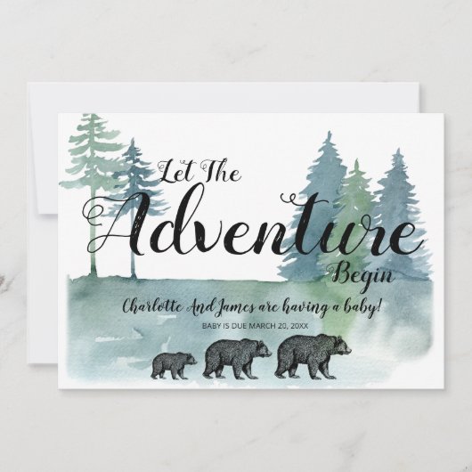 冒険が始まる水の色がベビーシャワー 案内状 (正面)