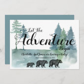 冒険が始まる水の色がベビーシャワー 案内状 (正面/裏面)