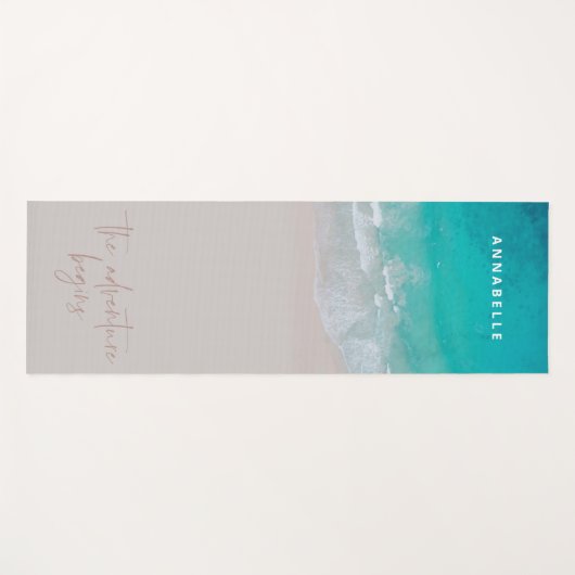 冒険が始まる熱帯砂ビーチ海 ヨガマット (正面(横))