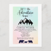 冒険が始まる素朴と、ベビーシャワーがメールで届く インビテーションポストカード (正面)