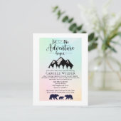 冒険が始まる素朴と、ベビーシャワーがメールで届く インビテーションポストカード (スタンド正面)