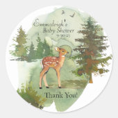 冒険が始まる素朴鹿ありがとう ラウンドシール (正面)