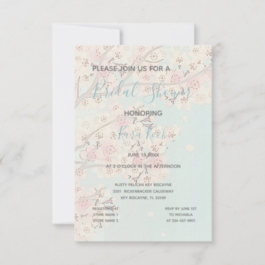 冒険が始まる花の木のブライダルシャワー 招待状 (正面)