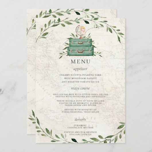 冒険が始まる荷物緑のマップ結婚のメニュー プログラム (正面/裏面)