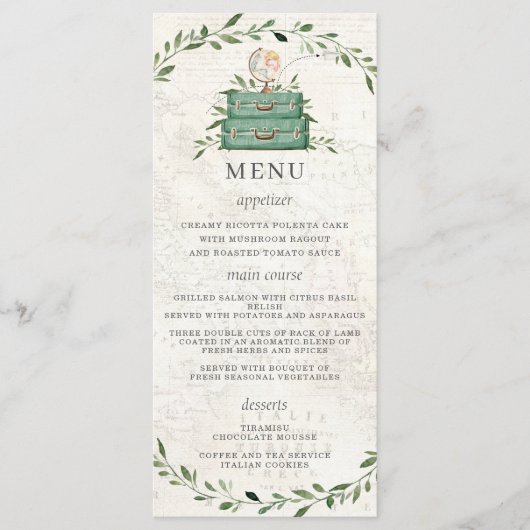 冒険が始まる荷物緑の地図シャワーメニュー プログラム (正面)