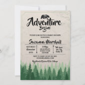 冒険が始まる赤ちゃんのシャワー熊の冬 招待状 (正面)