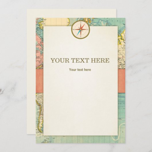 冒険が始まる赤ちゃんシャワーカードテーブルの看板 招待状 (正面/裏面)