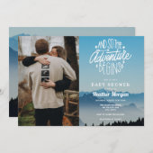 冒険が始まる赤ちゃんシャワー写真招待状 招待状 (正面/裏面)