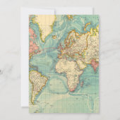 冒険が始まる赤ちゃんシャワー招待グローブマップ 招待状 (裏面)