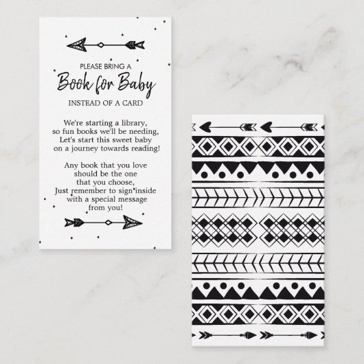 冒険が始まる部族の矢の本ベビー エンクロージャーカード (正面/裏面)