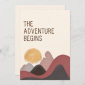 冒険が始まる |ランドスケープ結婚山 招待状 (正面/裏面)