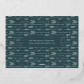 冒険が始まる |写真数々の日付の保存 箔招待状 (裏面)