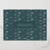 冒険が始まる |写真数々の日付の保存 箔招待状 (裏面)