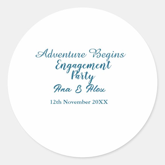 冒険が始まる 婚約パーティー 名前だ ラウンドシール (正面)