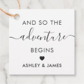 冒険が始まる、結婚の歓迎ラベル、クラフト フェイバータグ (正面)