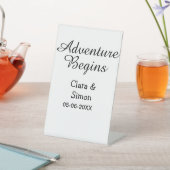 冒険が始まる 結婚 カップル 名前 日付 シンプル 台座サイン (インサイチュ)