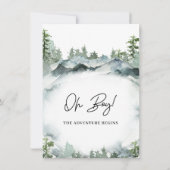 冒険が始まる 荒野のシーン ベイビーシャワー 招待状 (裏面)