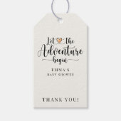 冒険が始まるBohoフローラ赤ちゃんシャワーありがとう ギフトタグ (正面)