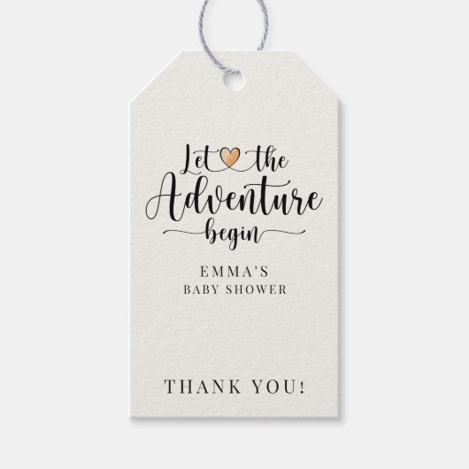 冒険が始まるBohoフローラ赤ちゃんシャワーありがとう ギフトタグ (正面)