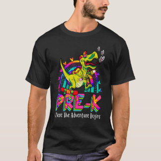 冒険が始まるK前の恐竜の少年たちライ Tシャツ