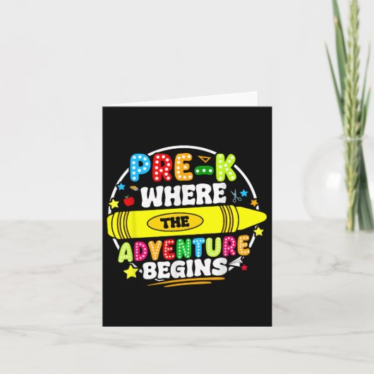 冒険が始まるPre-k Where Adventure First Day Prek Teache カード (正面)