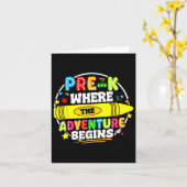 冒険が始まるPre-k Where Adventure First Day Prek Teache カード (黄色い花)