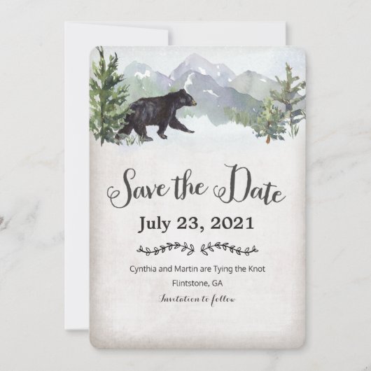 冒険が始ま素朴る日付の保存 招待状 (正面)