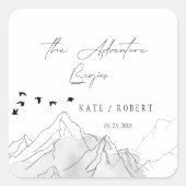 冒険が始ま結婚るステッエレガントカー スクエアシール (正面)