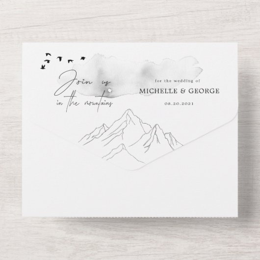 冒険が始ま結婚る(ENVは不要) オールインワン招待状 (裏面)