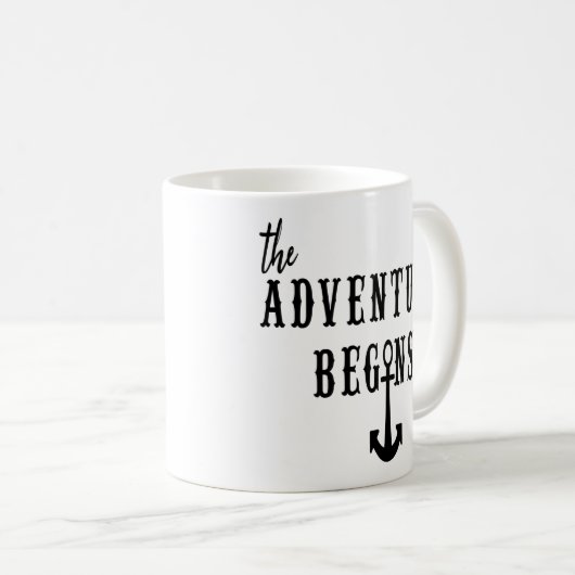 冒険が始めるヴィンテージのいかりのクラシック コーヒーマグカップ (正面右)